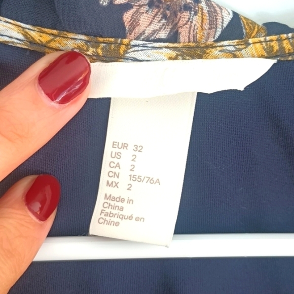 H&M floral tunic / midi dress size 2 in good used condition - Picture 3 of 9